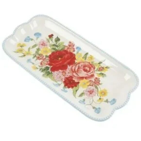 NWT - Pioneer Woman Sweet Rose Floral Platter - Picture 2 of 6